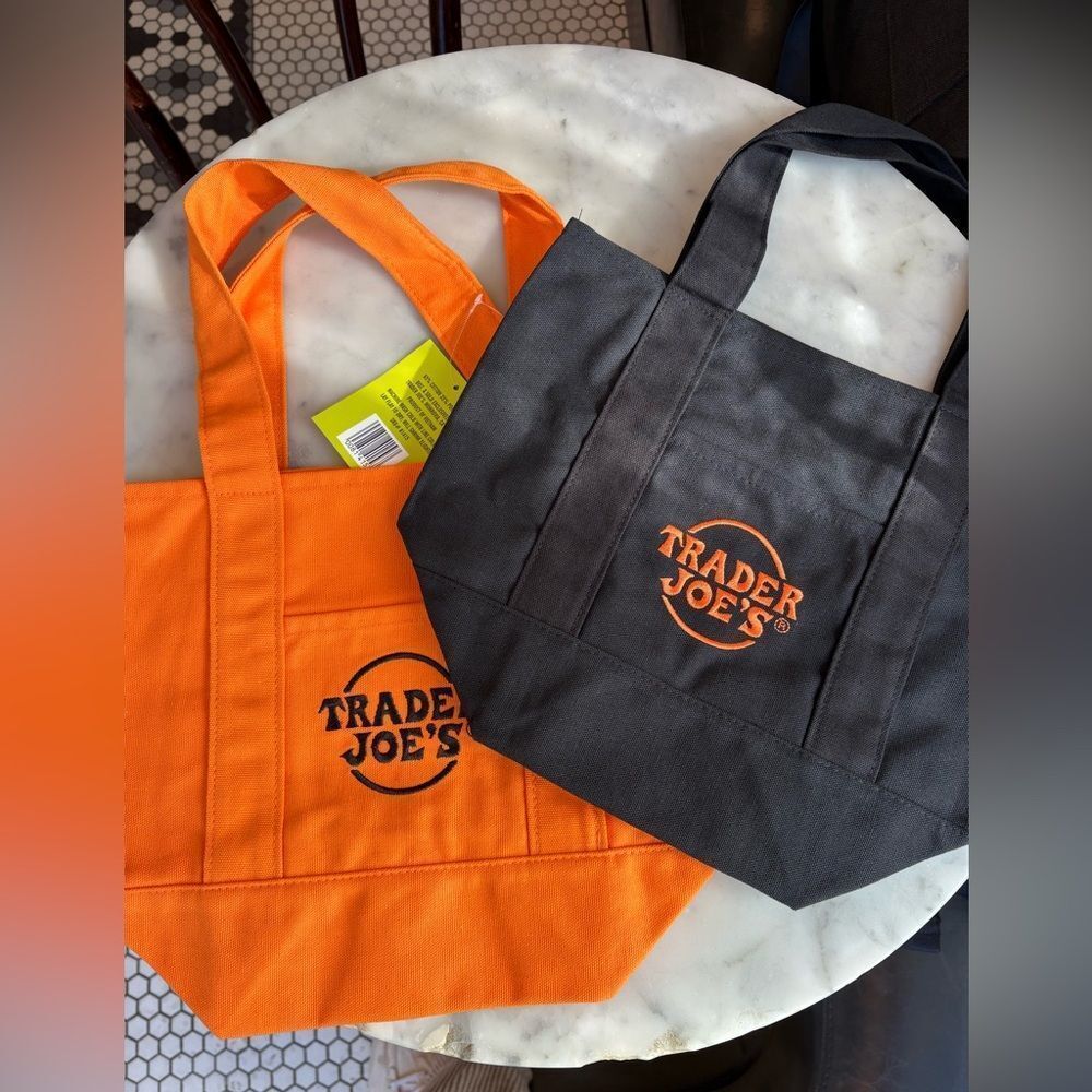 Trader Joe’s Mini Tote Bags Orange & Black